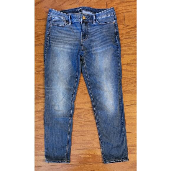 White House Black Market The Skinny Ankle Jeans Stretch Denim WHBM Womens Sz 6 - Picture 1 of 16